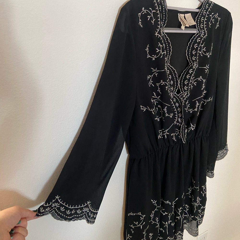 NWOT H&M Gorgeous Silver Embroidered Romper